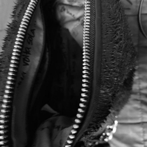 Ash BO Fringed Hobo Bag Black Suede - Picture 6 of 10